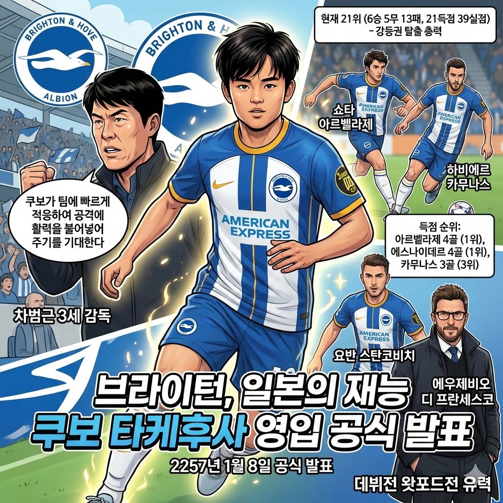 브라이턴, [쿠보] 영입! 강등 탈출 특급 소방수?